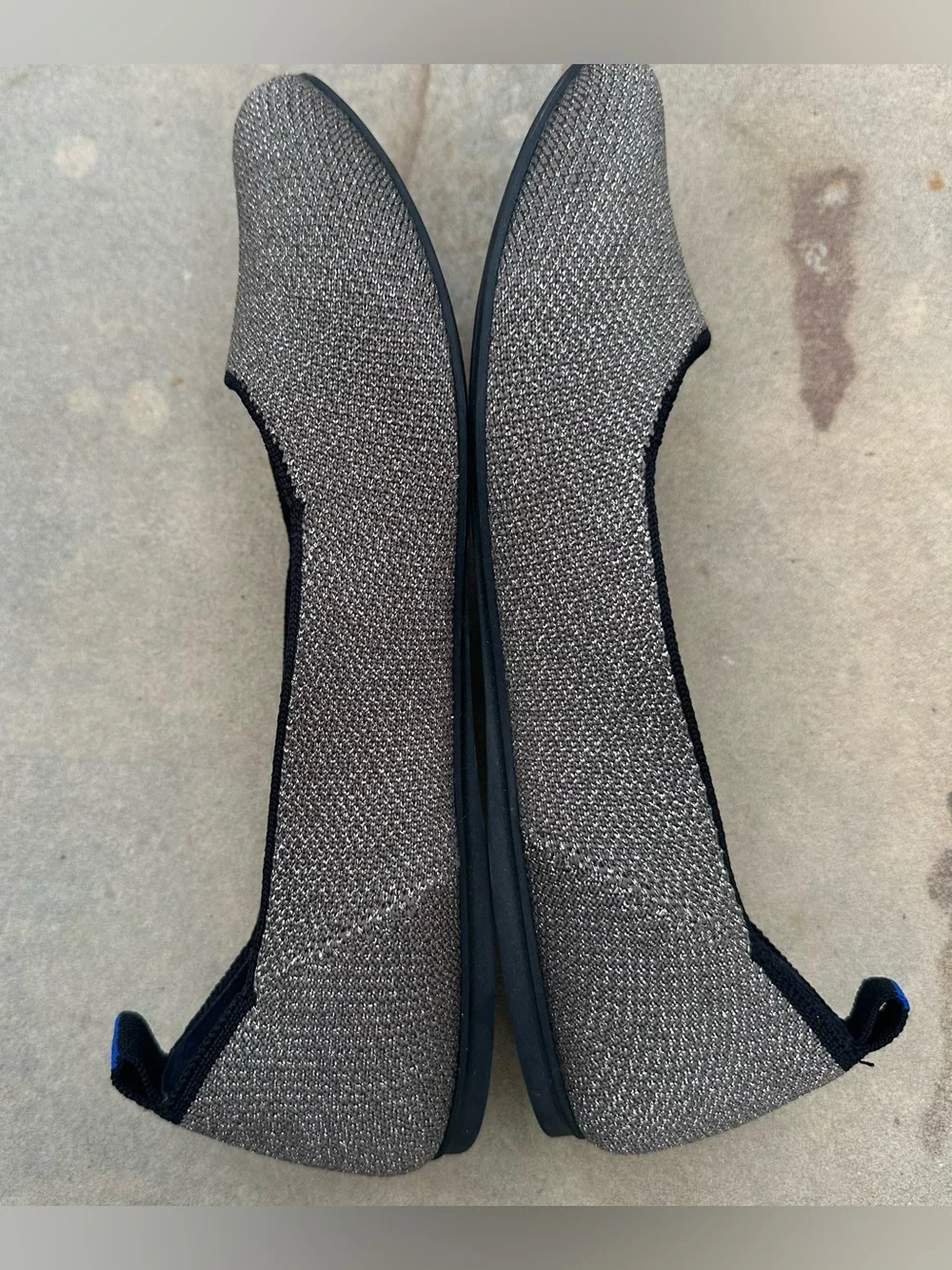 Rothy's The Flat Round Toe Birds Eye Knit Metallic Bronze Sparkle Slip-on SZ 9